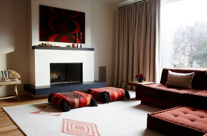 living room with floor seating