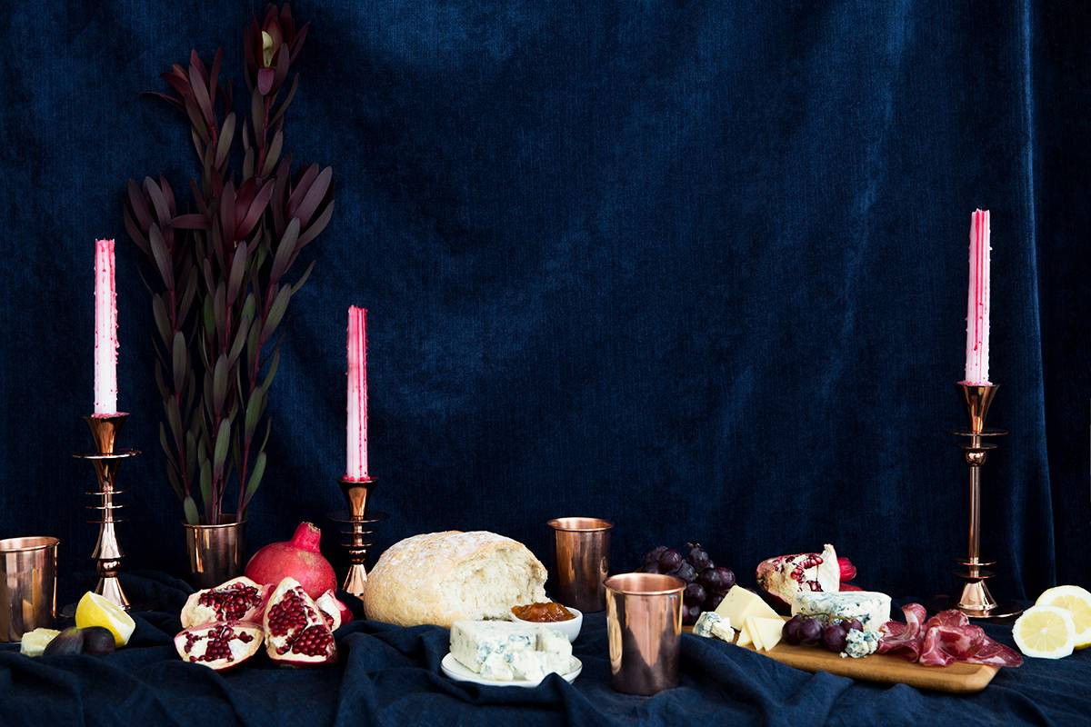 Game Of Thrones Premiere Party Black and Blue and Bronze Table Setting
