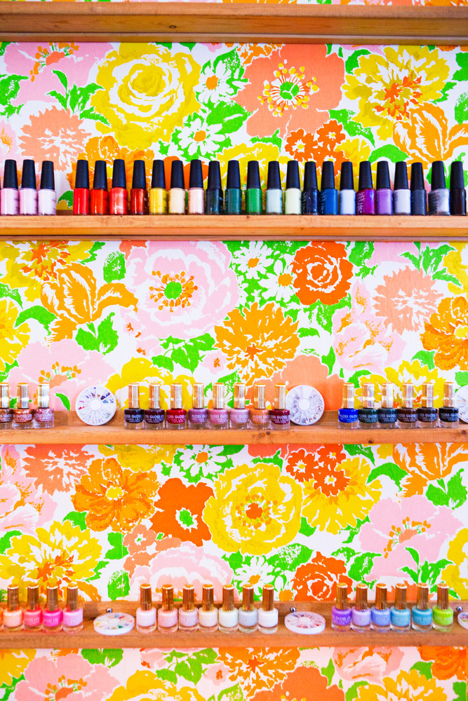 tropical wallpaper wild oleander nail salon