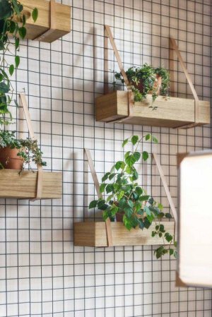 front yard landscaping ideas pegboard with hanging planters