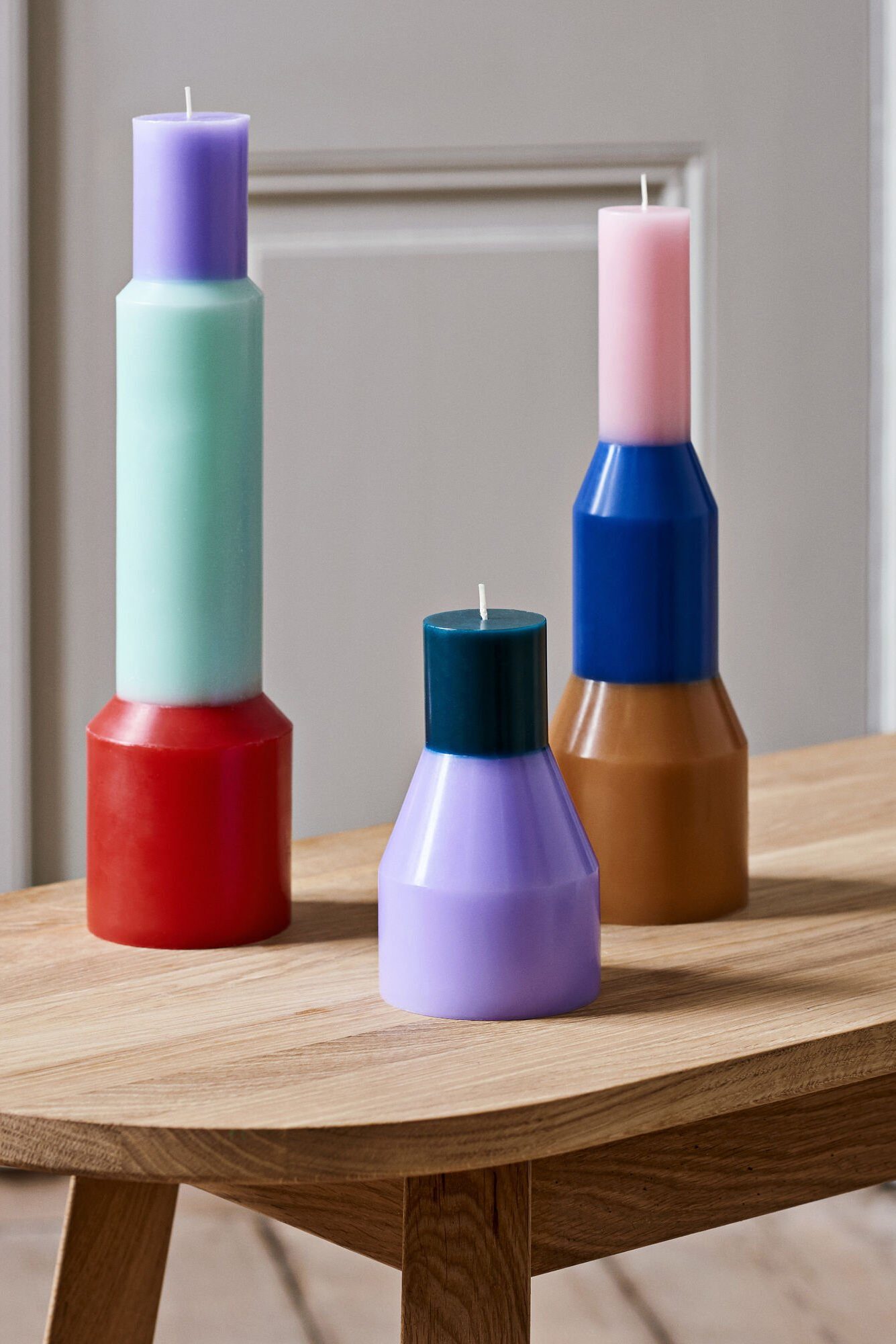 colorful pillar candles