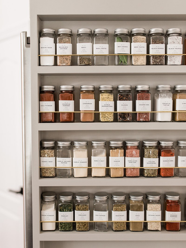 Simple gray spice rack