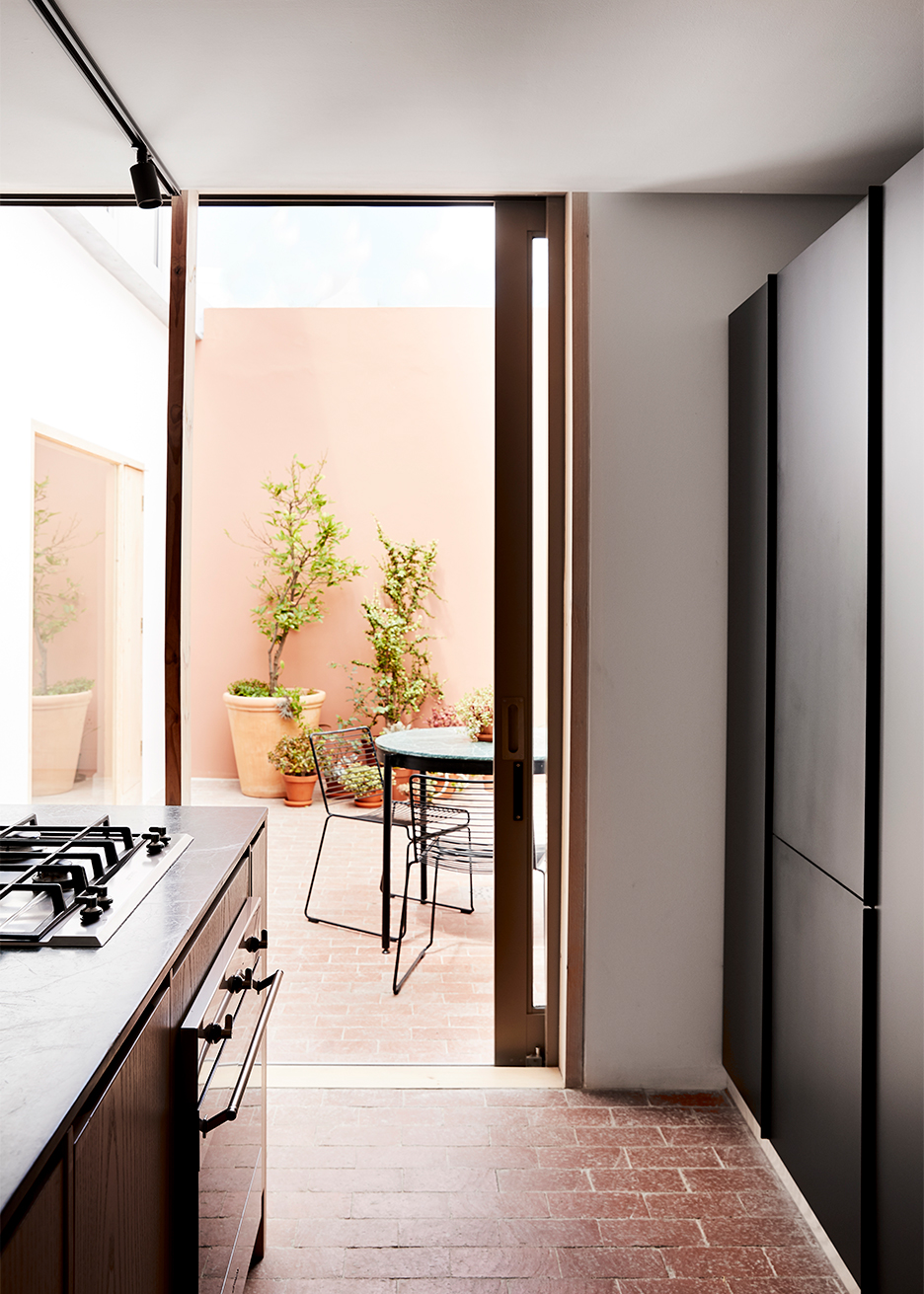 kitchen looking out to courtyard