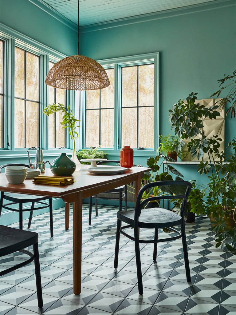 blue dining room
