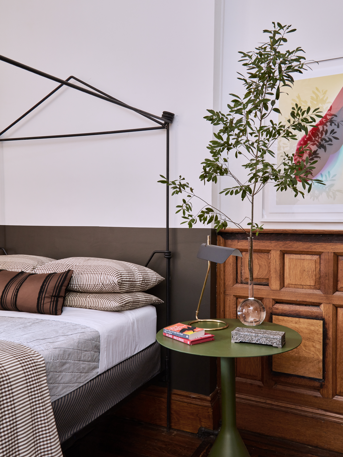 nightstand next to bed