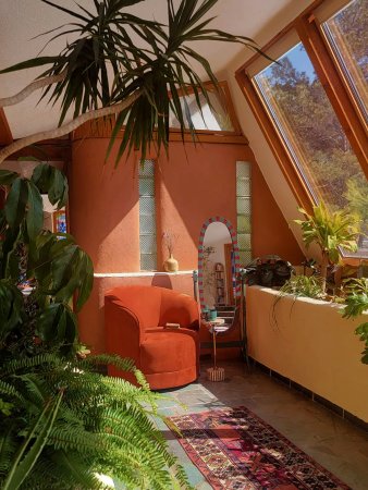 red chair in corner