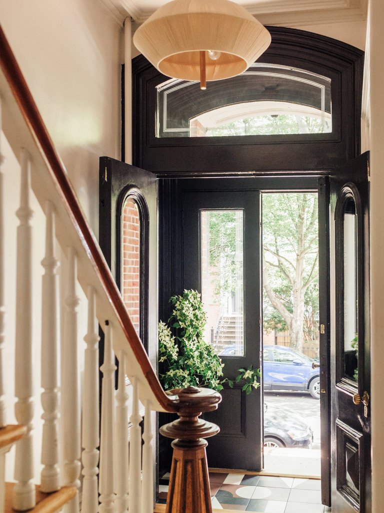 black entryway doors