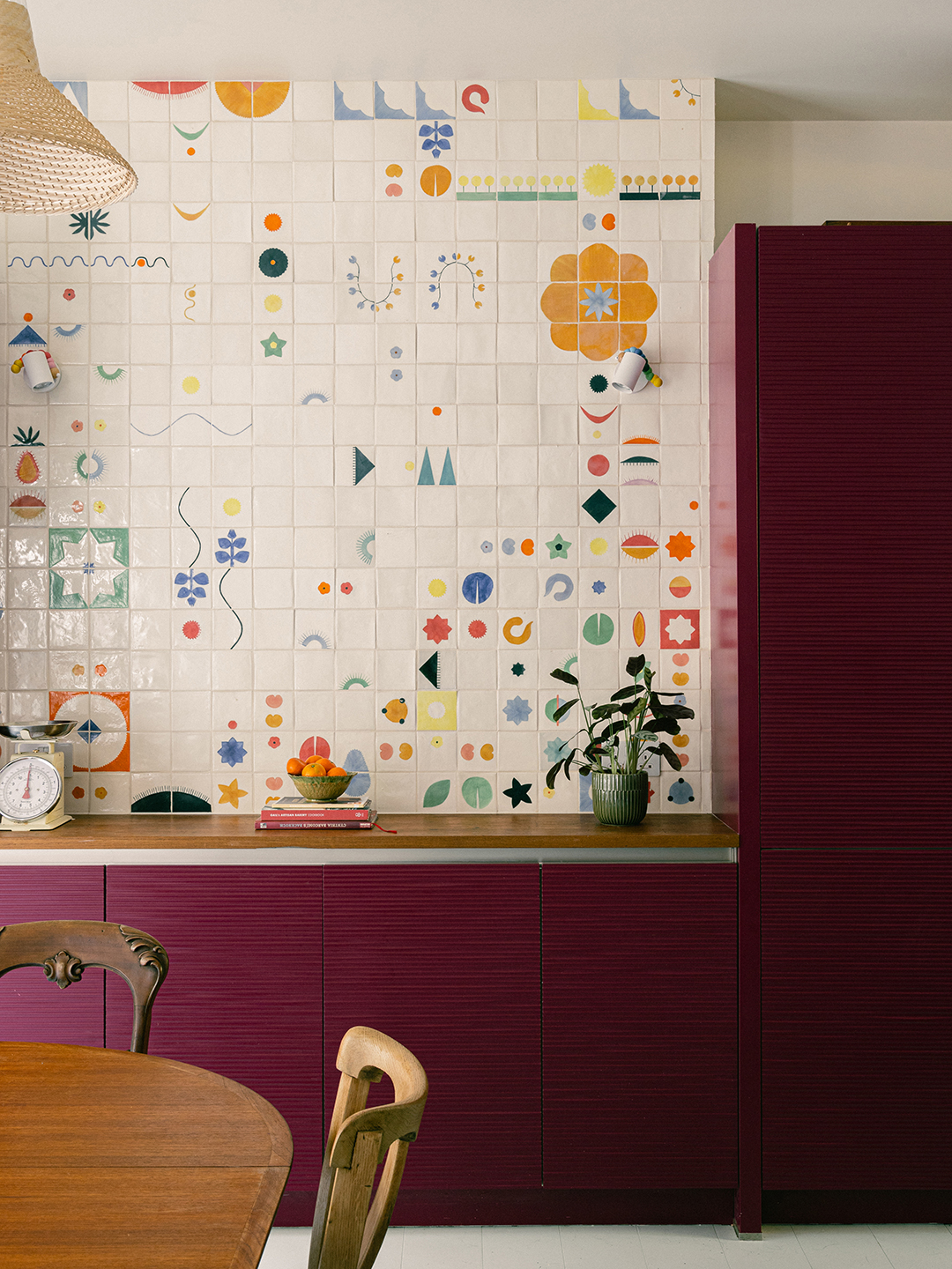 painted backsplash tiles