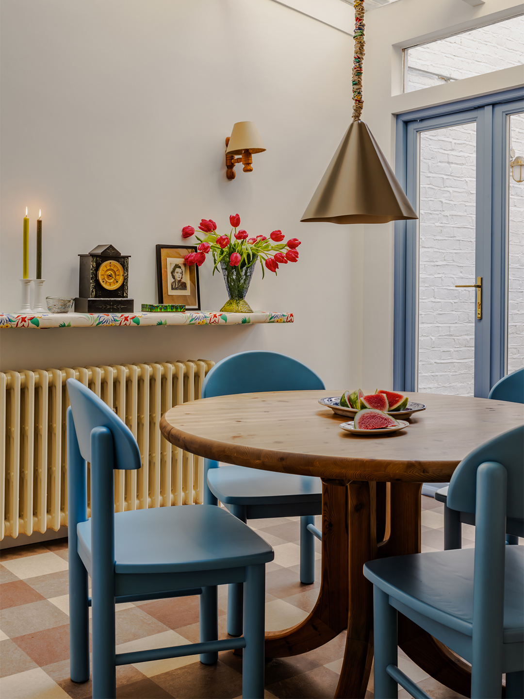 blue dining chairs